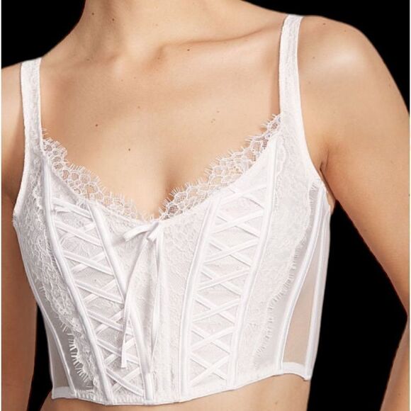 Victoria’s Secret DREAM ANGELS Unlined Lace-Up Corset Top in the Size Large - Picture 3 of 7